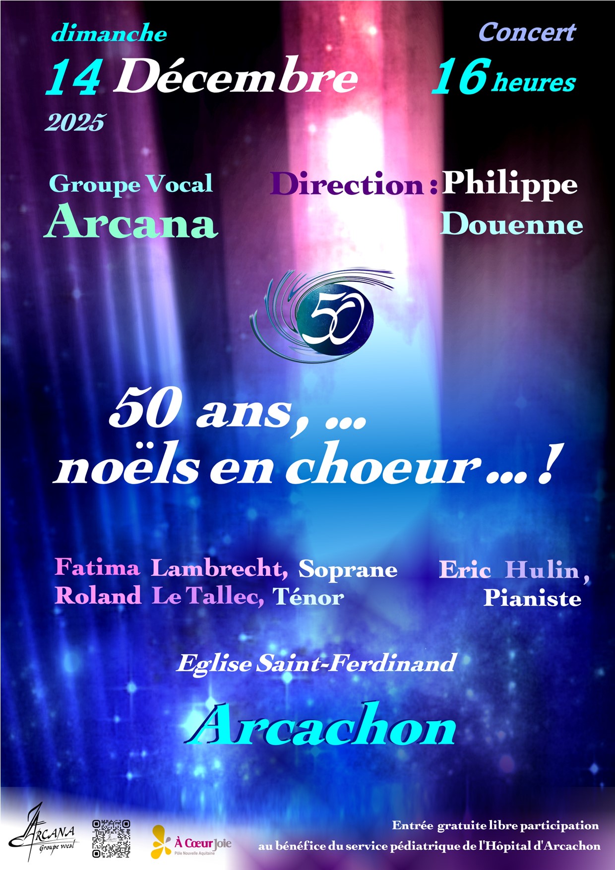 Concert de Noël par le Groupe Vocal Arcana, le 14 décembre 2025 à Arcachon Concert du 14 décembre 2025